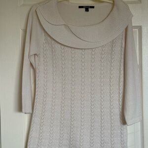 Briggs New York Women's Soft Beige Cowl Neck Sweater